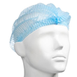 Polypropylene Disposable Crimp Style Hats / Hairnets Blue, 530mm Wide, 12gsm, 100 Pack